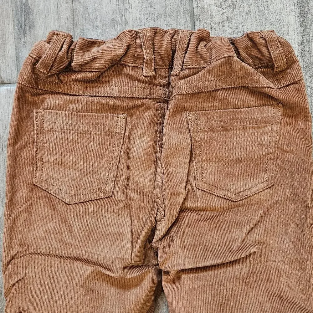 Mud Pie Corduroy Pants Boys 5T Plaid‎ Lined Roll Cuff Fall Holiday Dress Pants